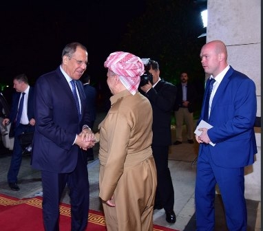 الرئيس مسعود البارزاني يلتقي مع وزير الخارجية الروسي